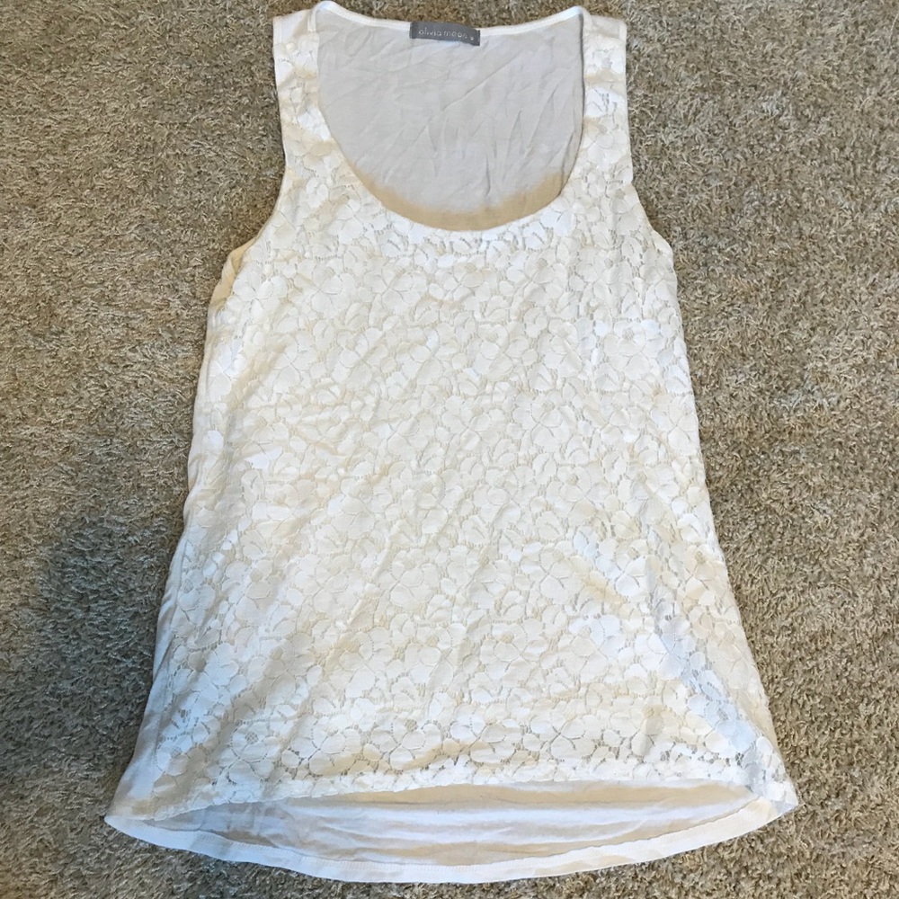 Olive Moon Lace Tank Top